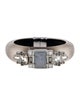 Alexis Bittar Lucite & Crystal Hinged Bangle Bracelet