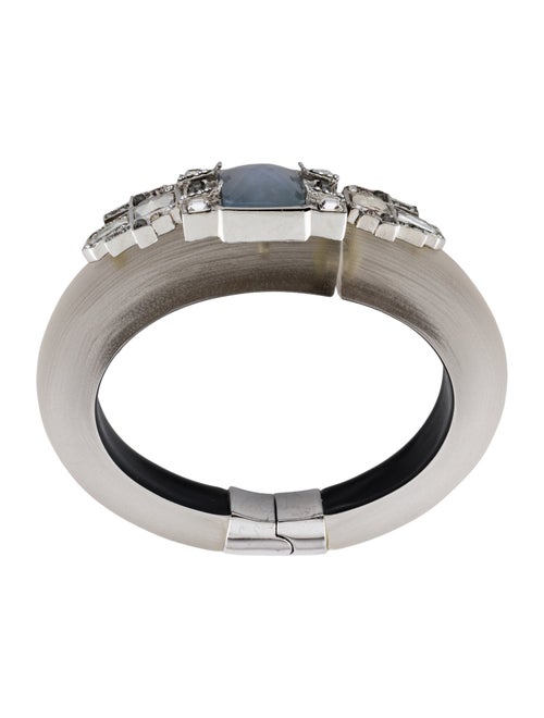 Alexis Bittar Lucite & Crystal Hinged Bangle Bracelet