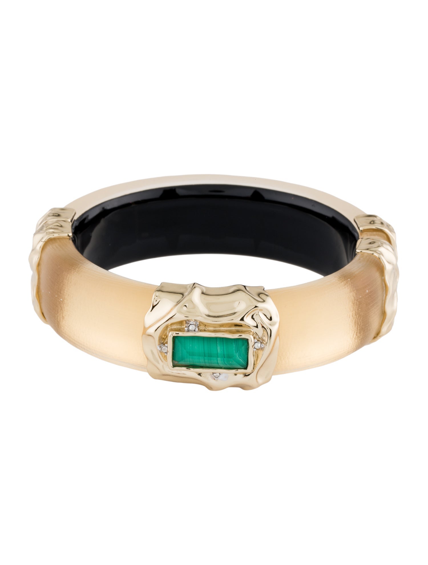 Alexis Bittar Crystal & Lucite Molten Hinged Bangle