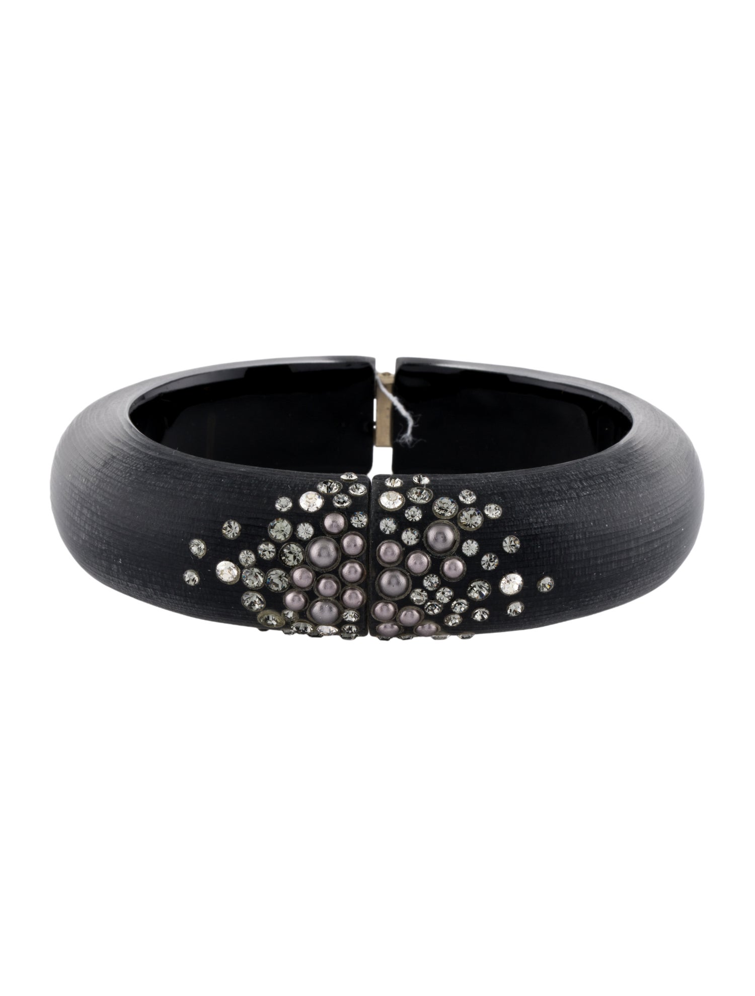 Alexis Bittar Faux Pearl & Crystal Dusted Hinged Bangle