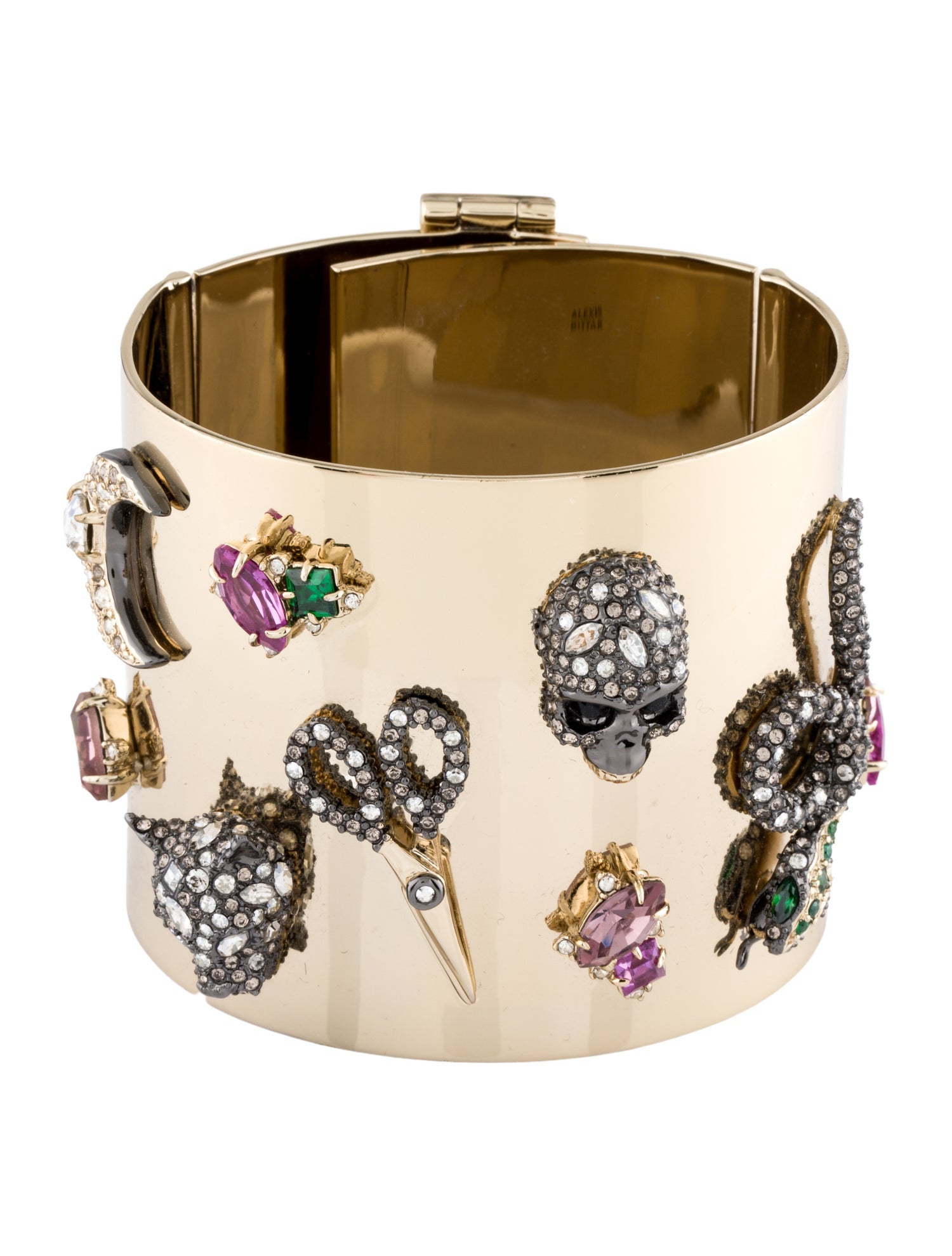 Alexis Bittar Crystal Encrusted Figurine Bondage Hinge Cuff