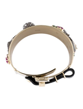 Alexis Bittar Crystal Encrusted Figurine Bondage Hinge Cuff