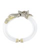 Alexis Bittar Lucite & Crystal Fox Hinged Bangle