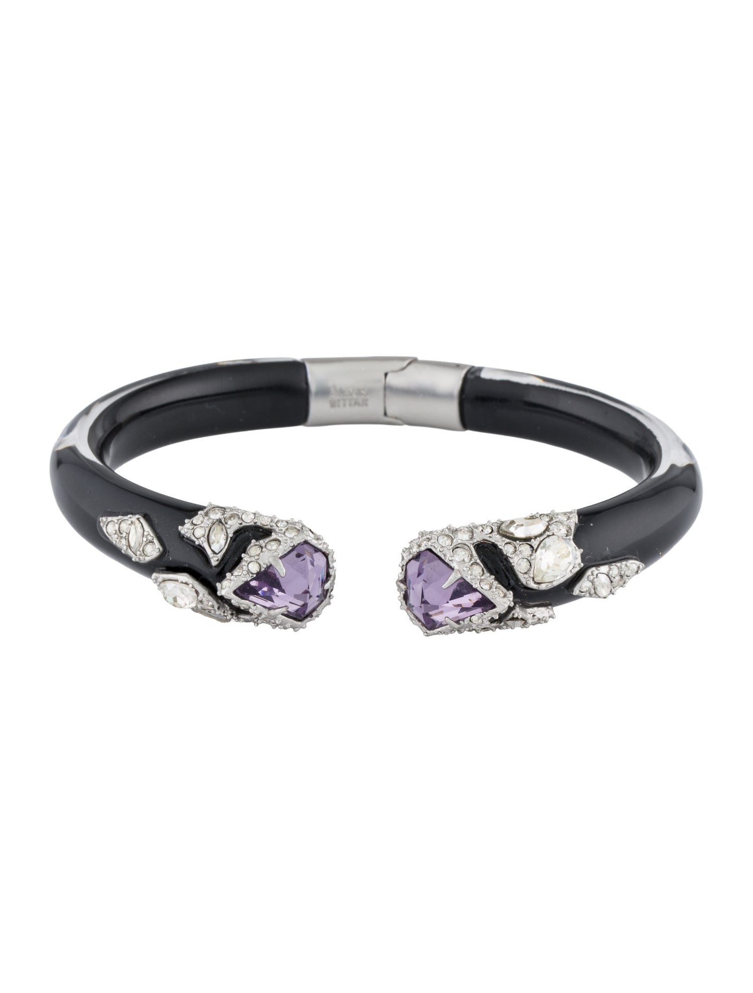 Alexis Bittar Lucite & Crystal Hinged Cuff