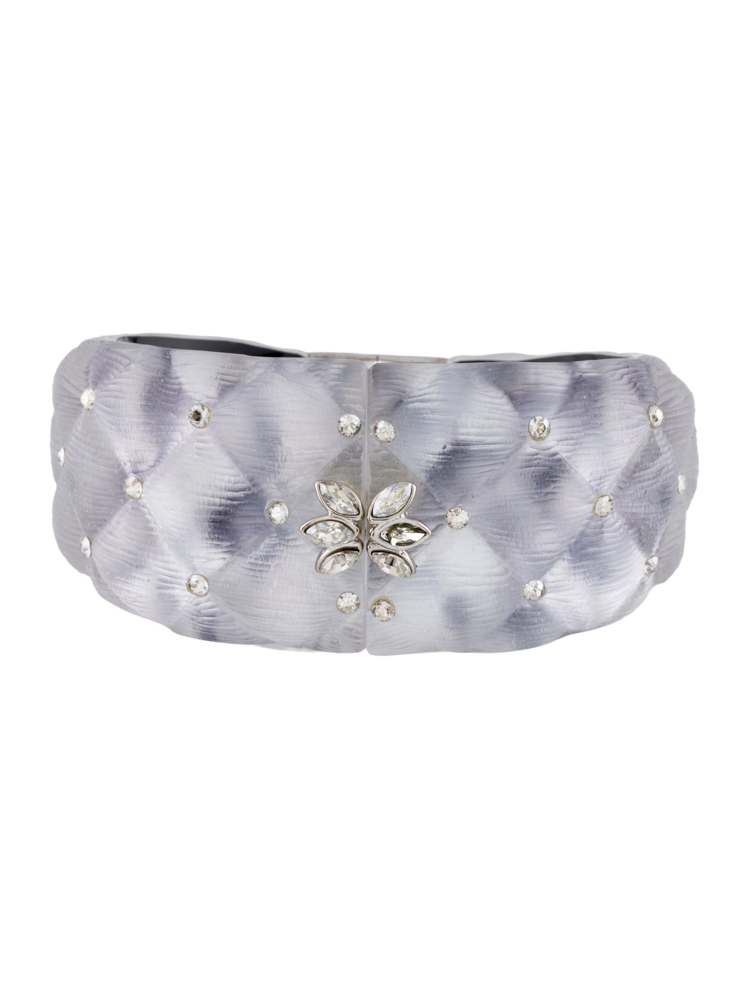 Alexis Bittar Crystal & Lucite Hinged Bangle Bracelet