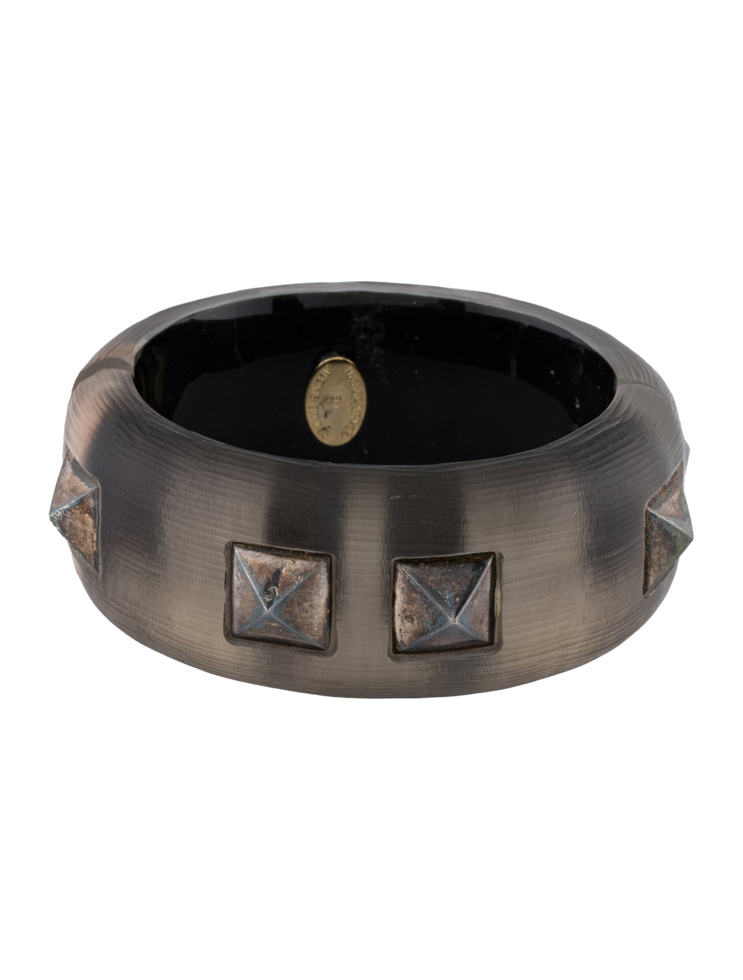Alexis Bittar Lucite Pyramid Stud Hinged Bangle