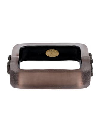 Alexis Bittar Crystal & Lucite Hinged Square Bangle Bracelet