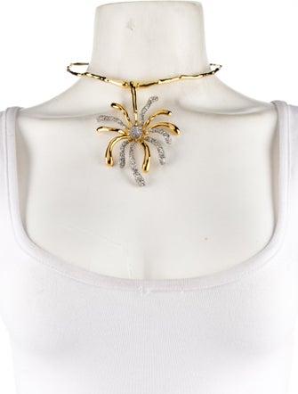 Alexis Bittar Crystal Solanes Sunburst Collar Necklace