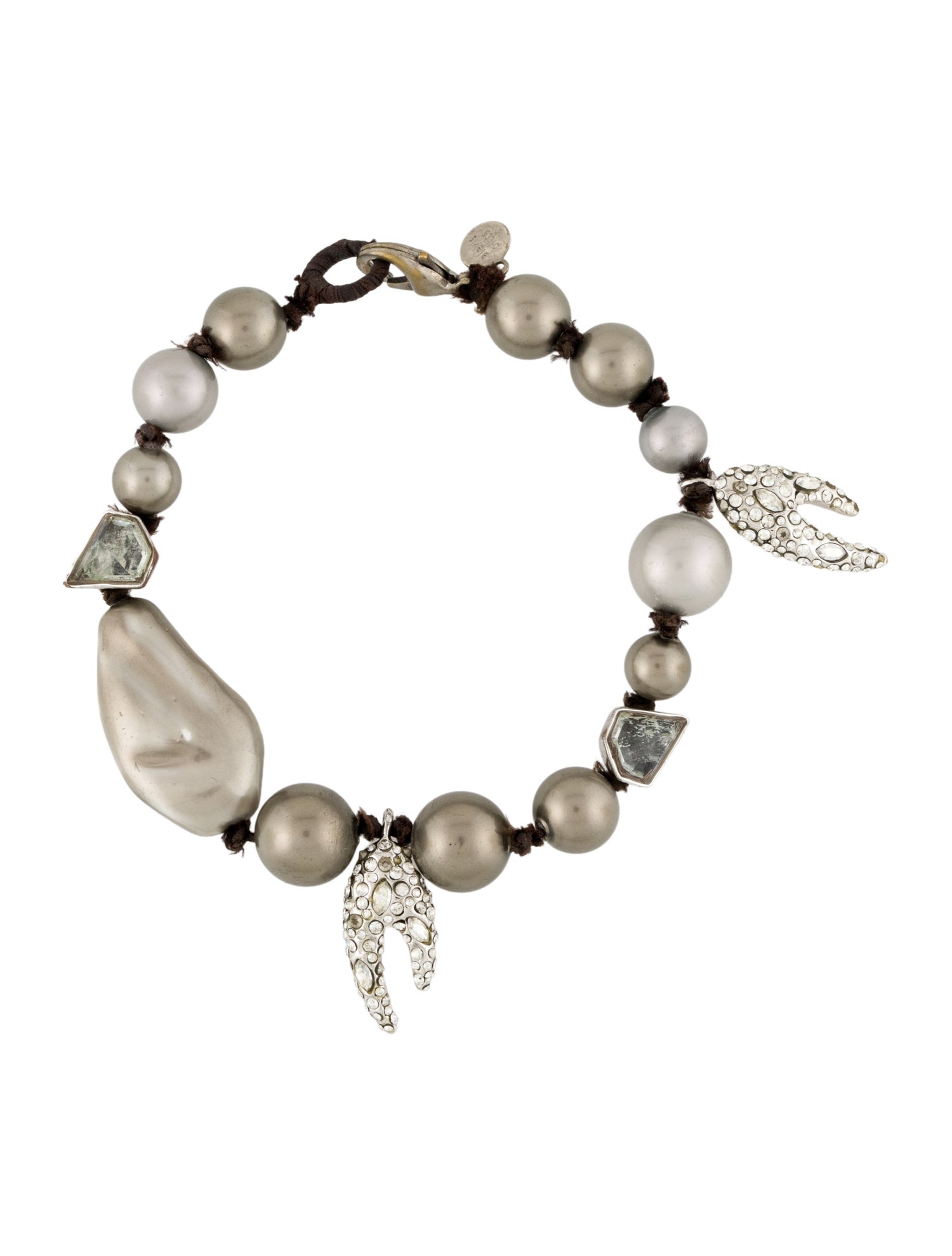 Alexis Bittar Pearl, Faux Pearl, & Crystal Charm Bracelet