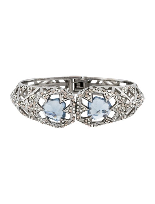 Alexis Bittar Lucite & Crystal Hinged Bangle Bracelet