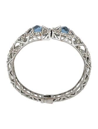 Alexis Bittar Lucite & Crystal Hinged Bangle Bracelet