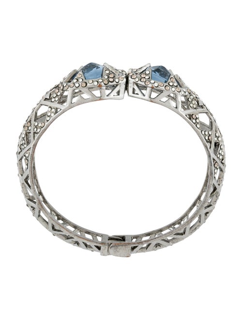 Alexis Bittar Lucite & Crystal Hinged Bangle Bracelet