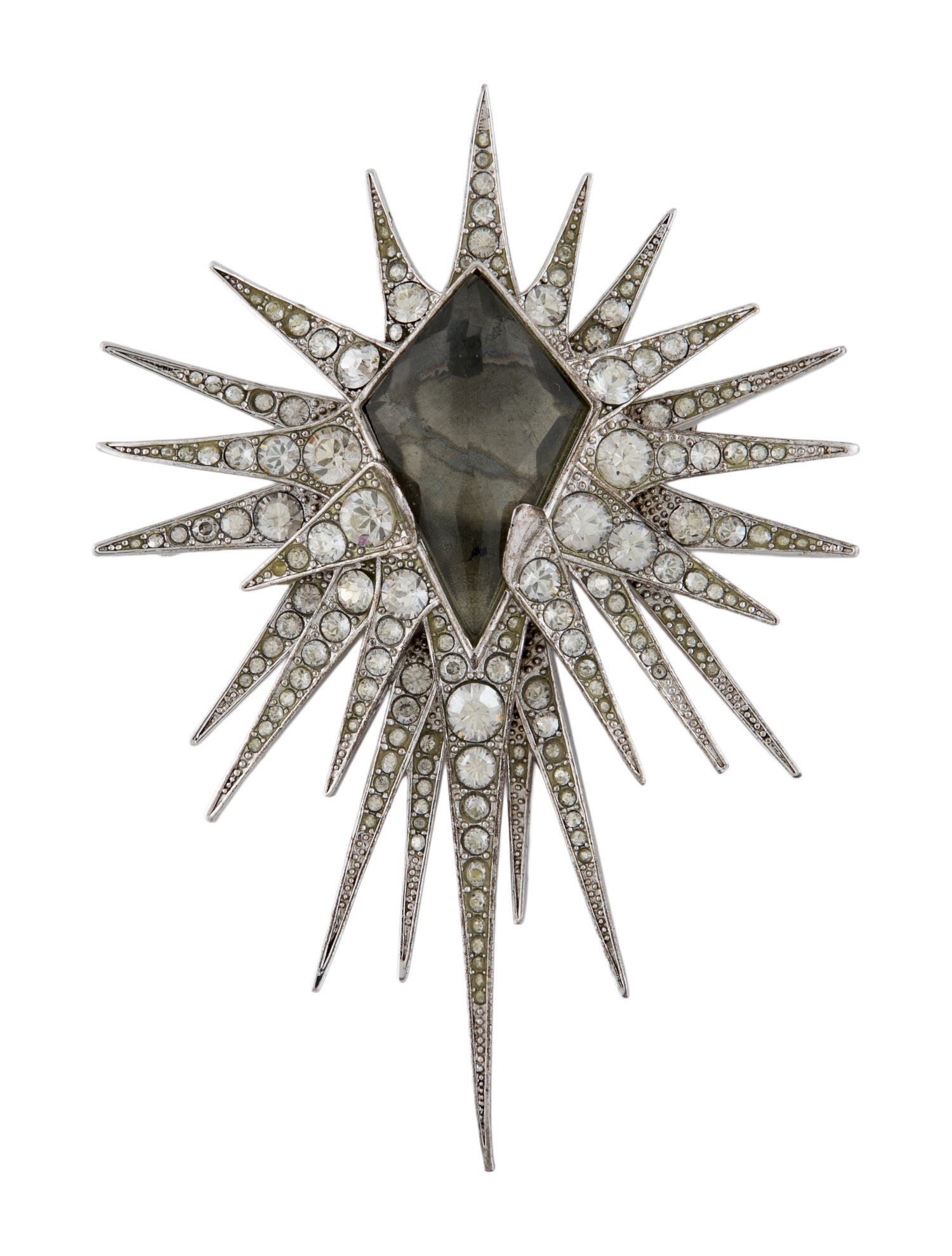Alexis Bittar Crystal Starburst Brooch Pin
