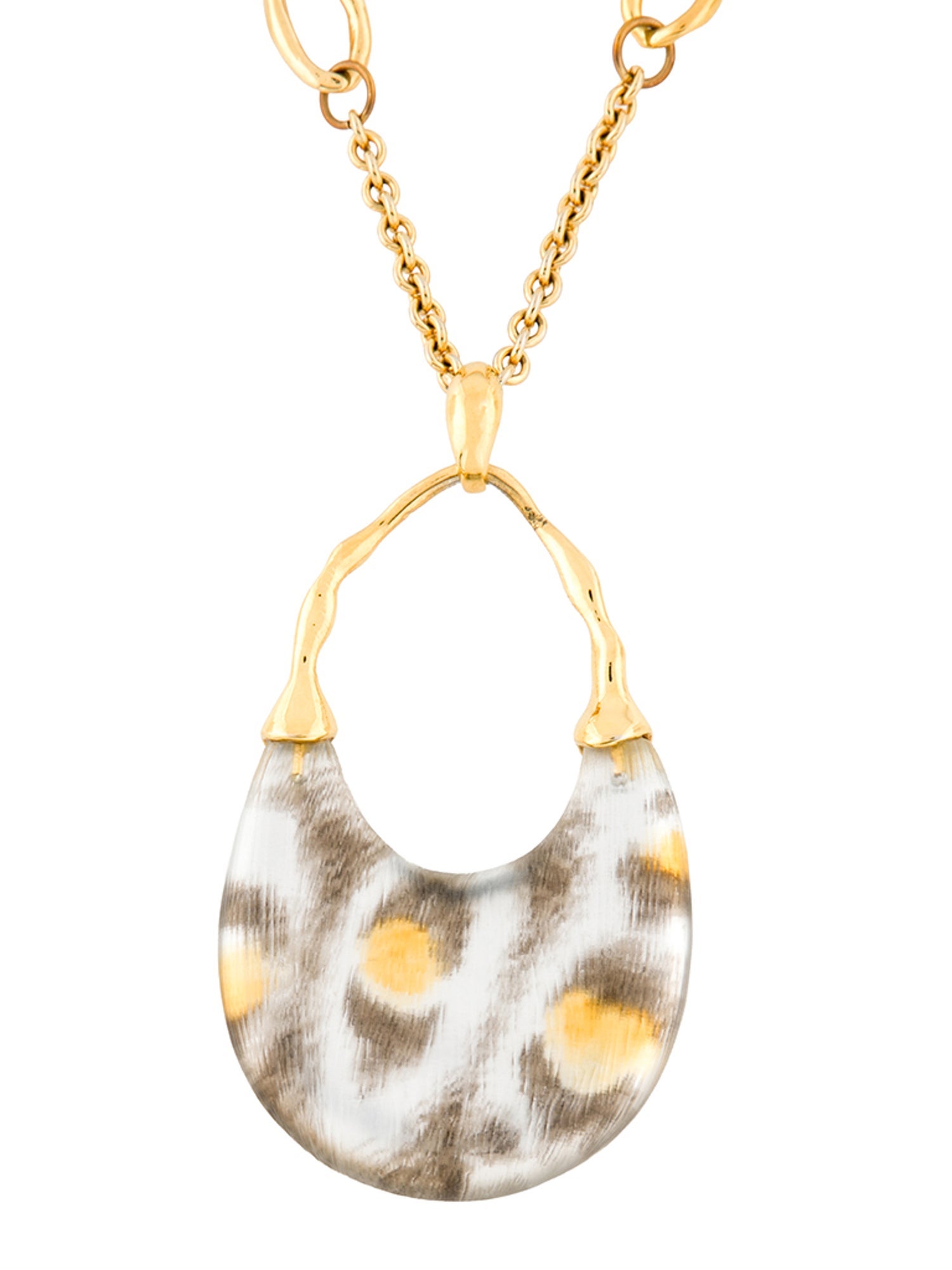 Alexis Bittar Leopard Lucite Pendant Necklace