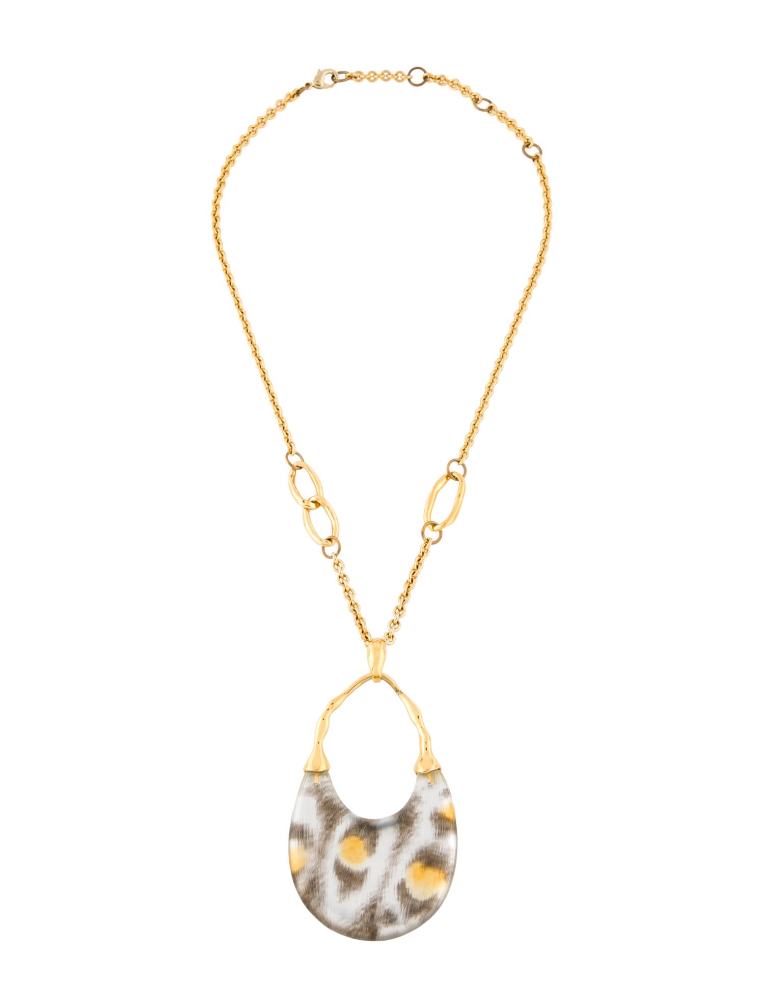 Alexis Bittar Leopard Lucite Pendant Necklace