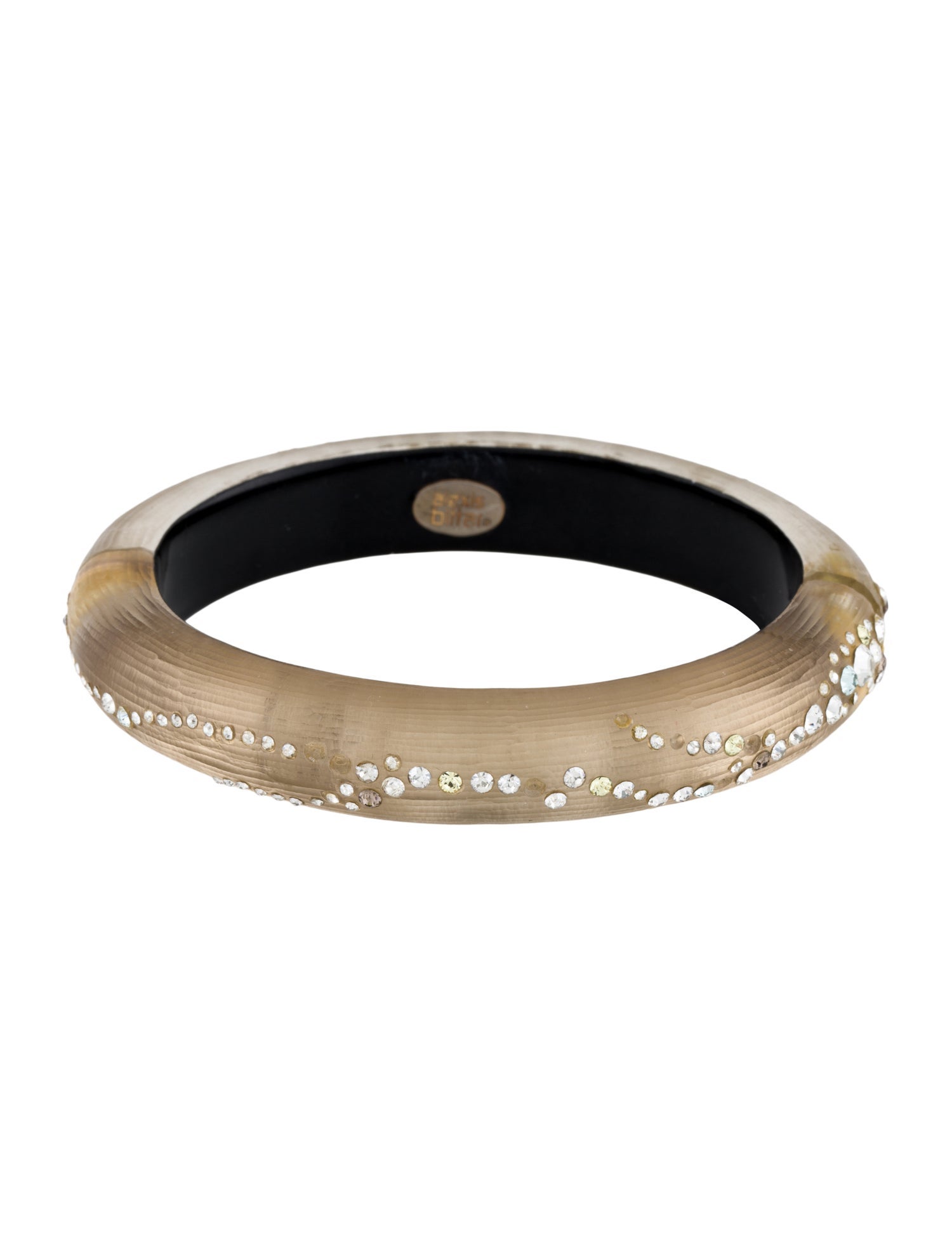 Alexis Bittar Lucite & Crystal Dusted Hinged Bangle