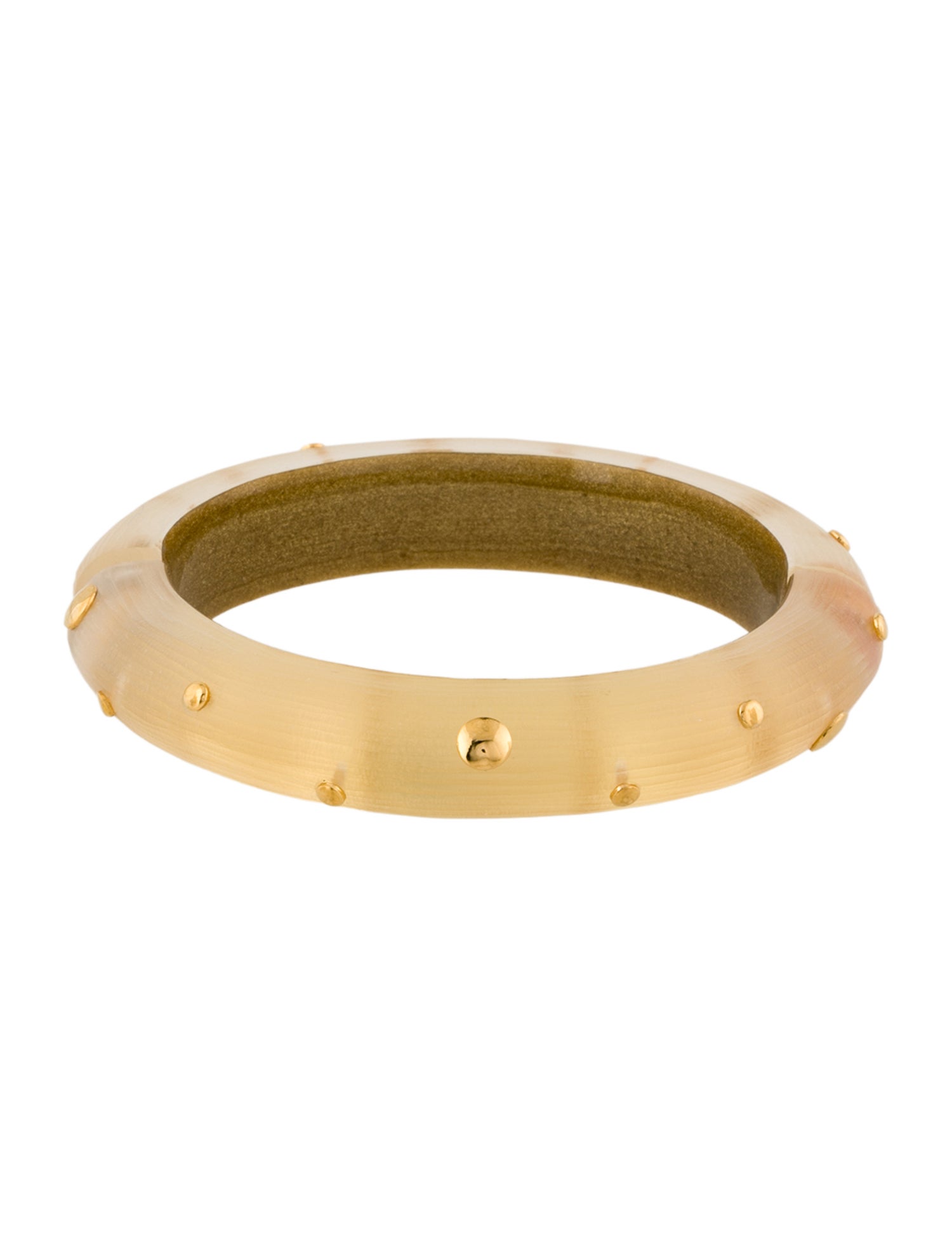 Alexis Bittar Lucite Dotted Hinged Bangle Bracelet