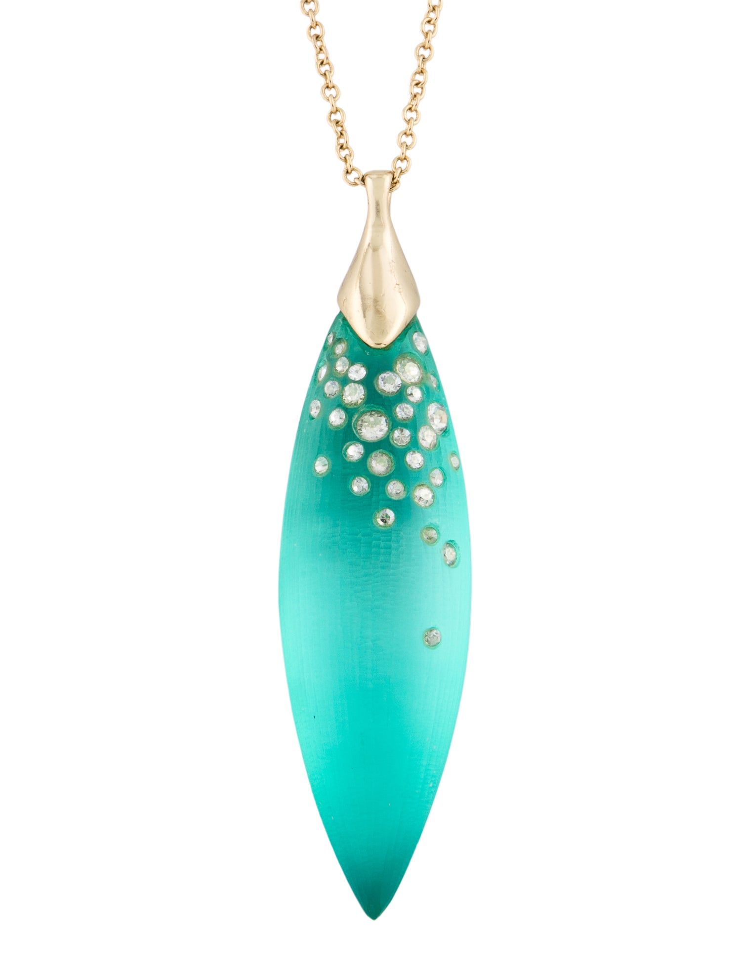 Alexis Bittar Lucite & Crystal Dusted Pendant Necklace