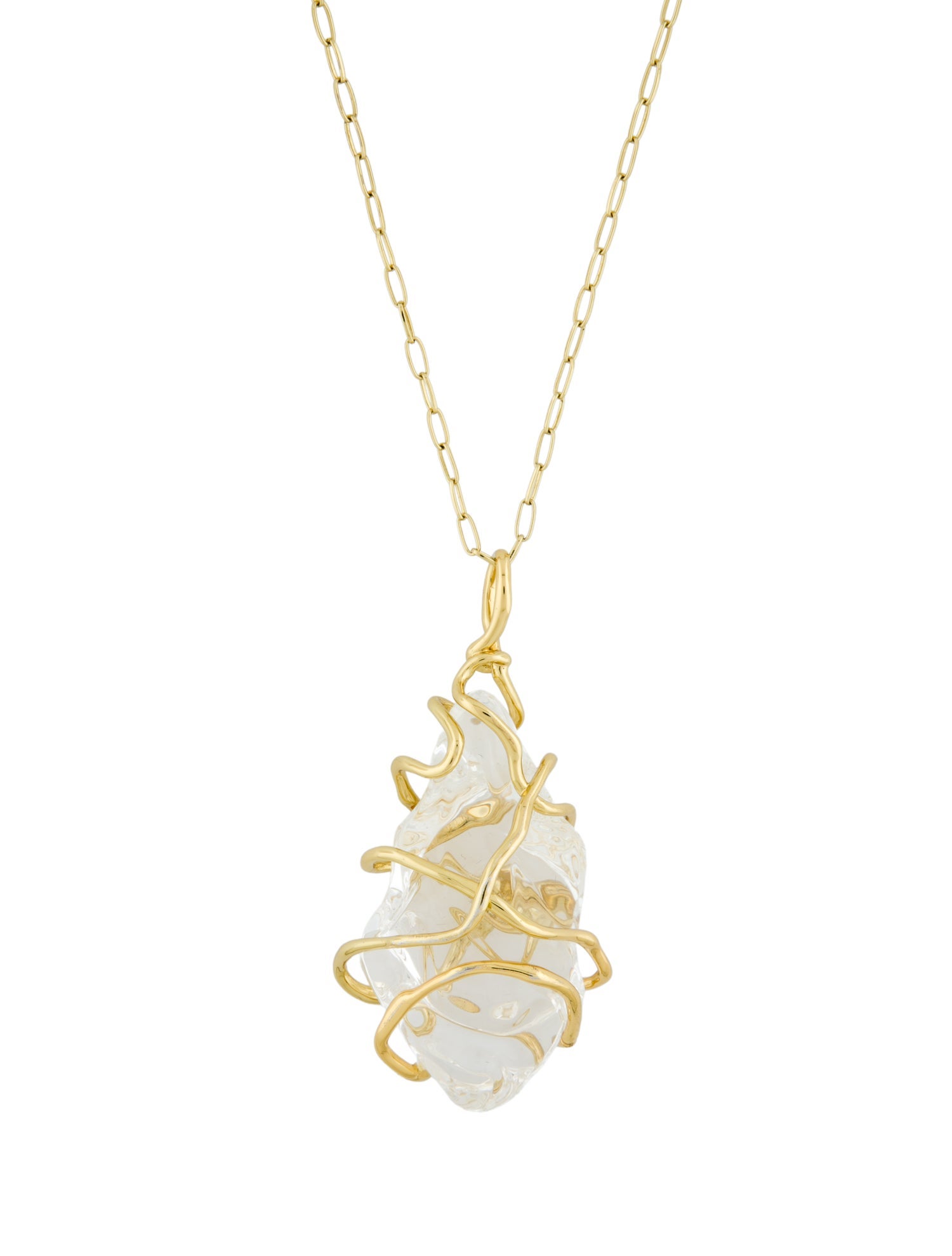 Alexis Bittar Twisted Liquid Lucite Pendant Necklace