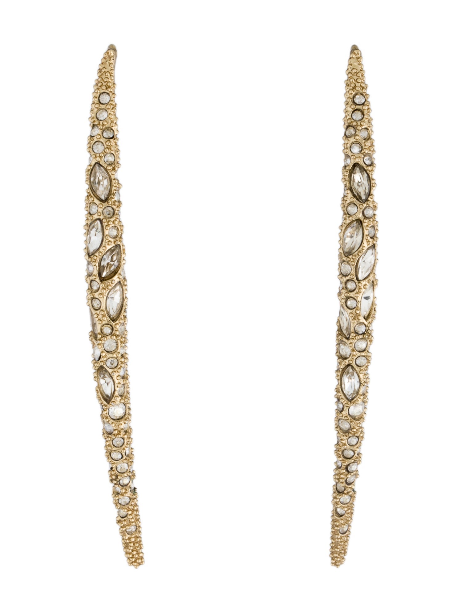 Alexis Bittar Crystal Encrusted Miss Havisham Infinity Spear Earrings