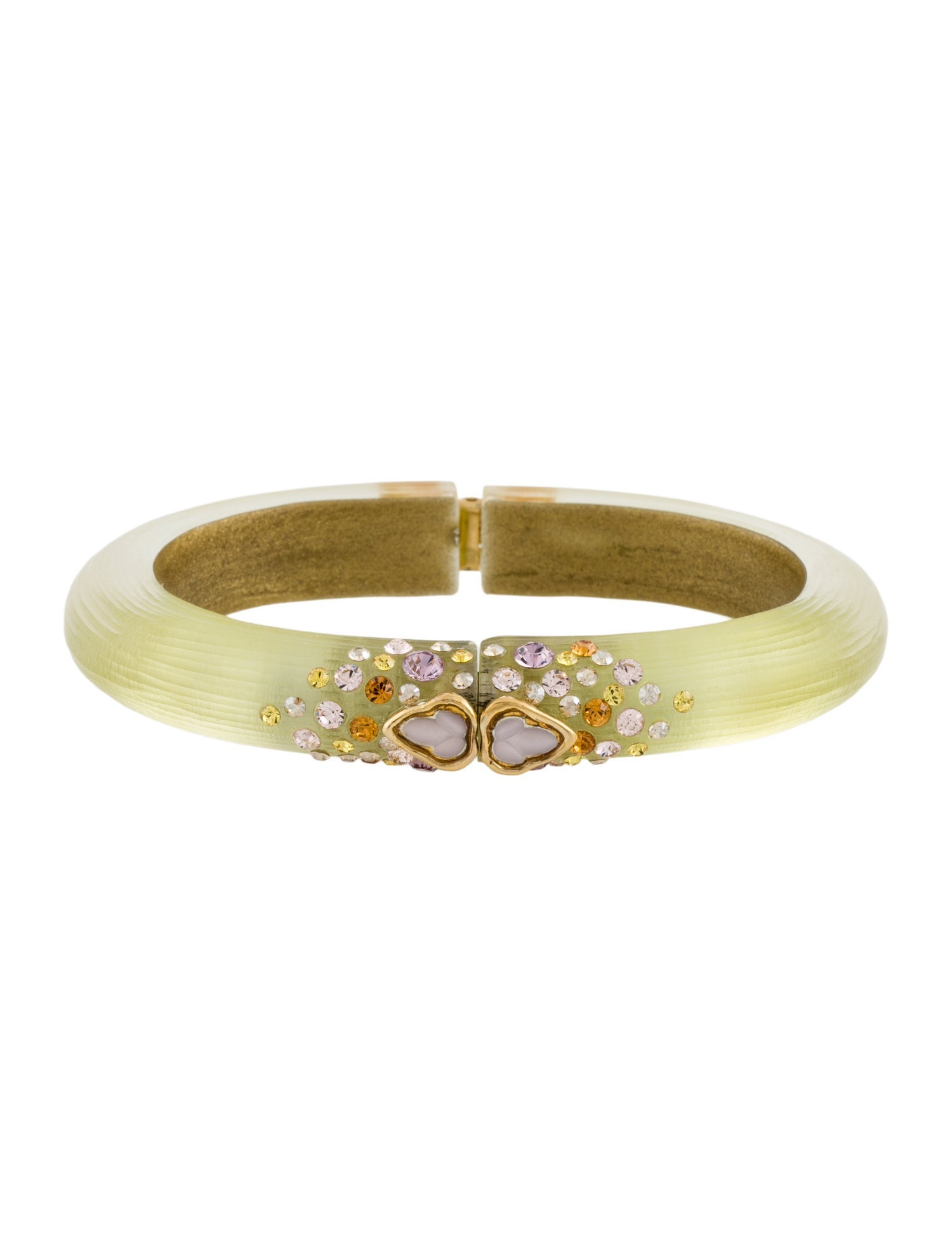 Alexis Bittar Crystal & Lucite Hinge Bangle Bracelet