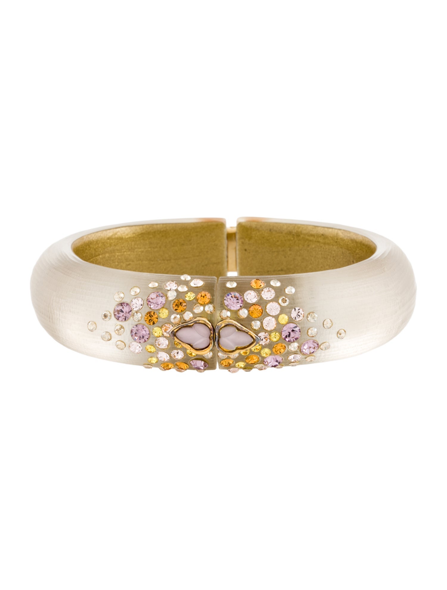Alexis Bittar Crystal & Lucite Hinge Bangle Bracelet