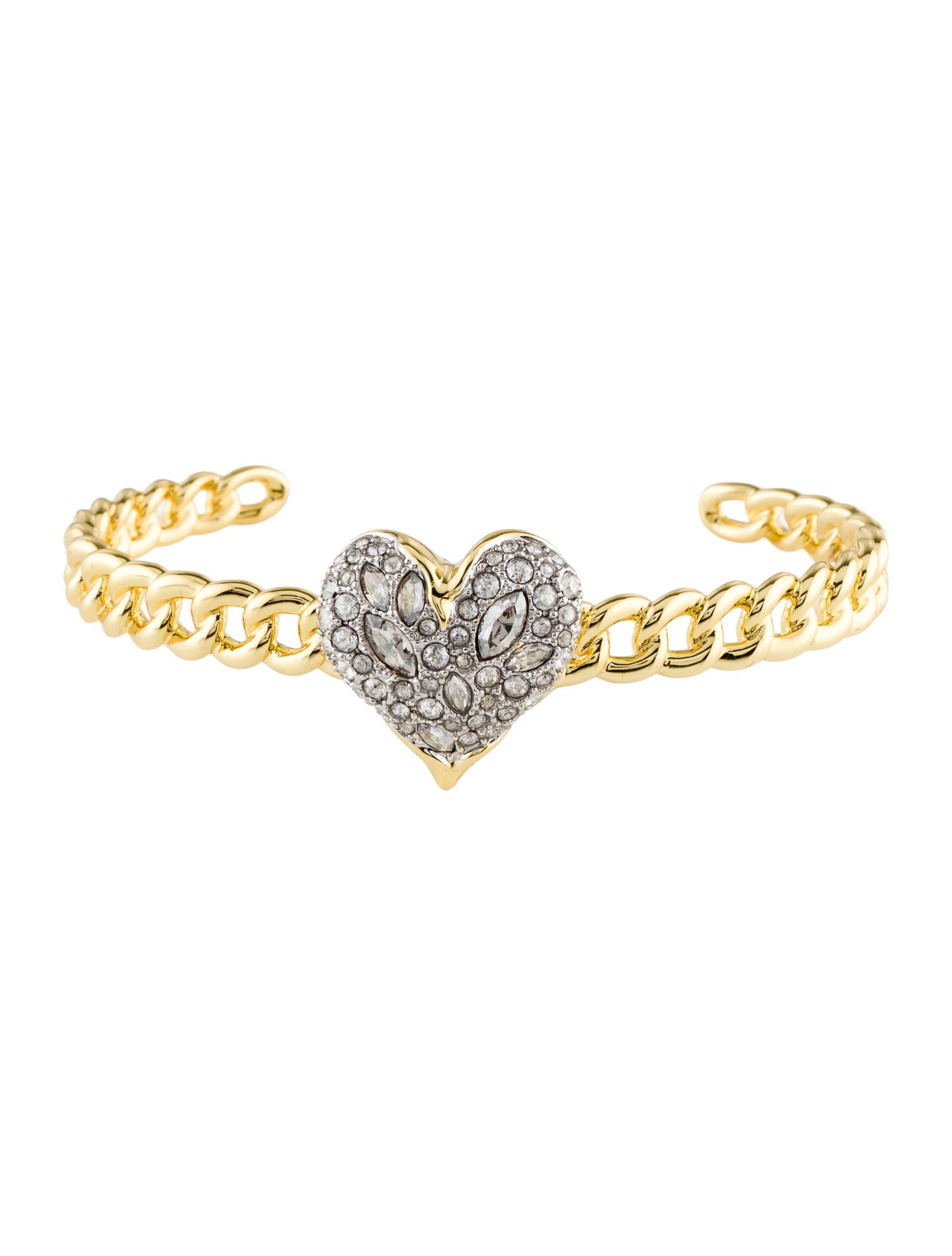 Alexis Bittar Solanales Crystal Heart Cuff Bracelet