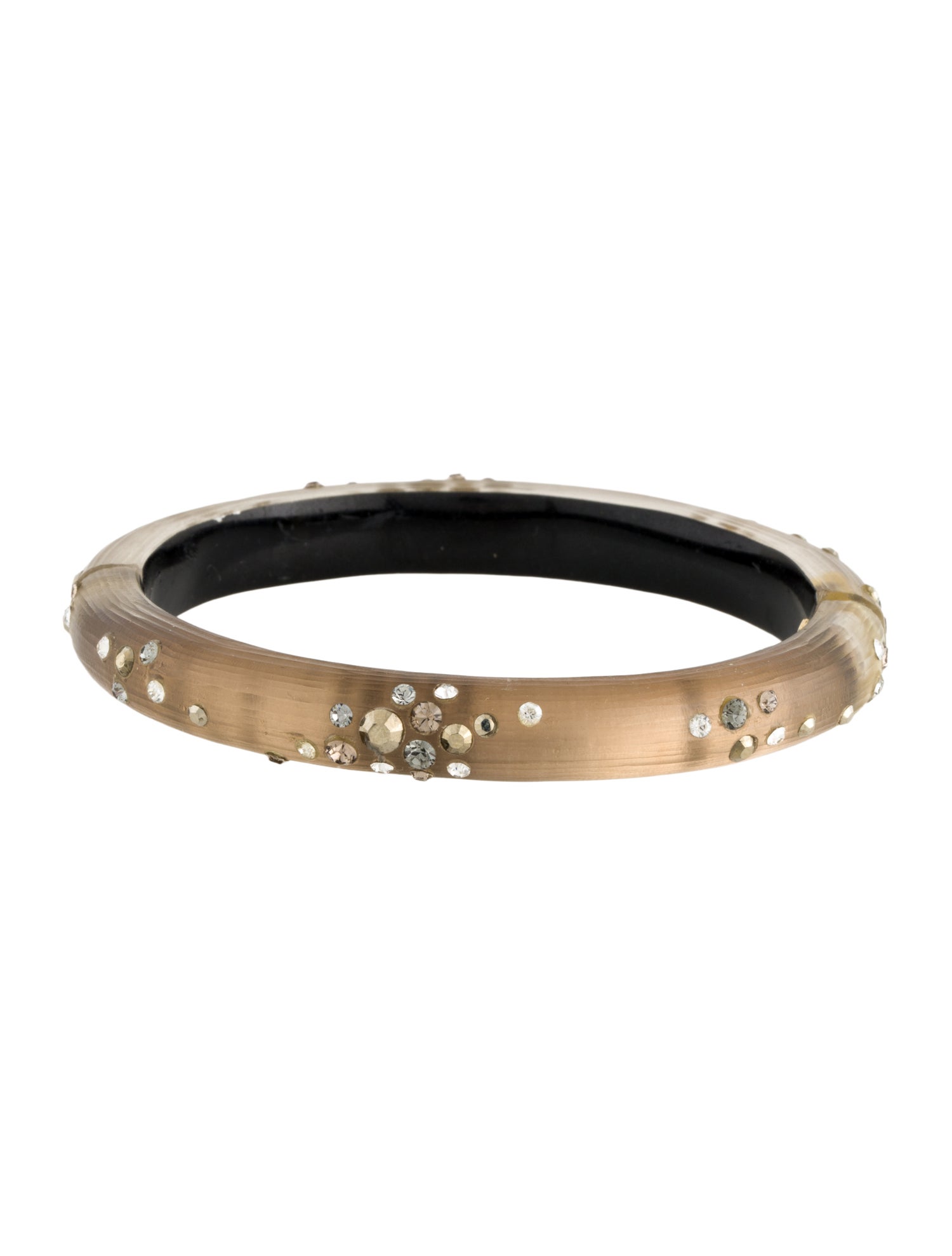 Alexis Bittar Lucite & Crystal Dusted Hinged Bangle