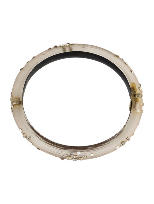 Alexis Bittar Lucite & Crystal Dusted Hinged Bangle
