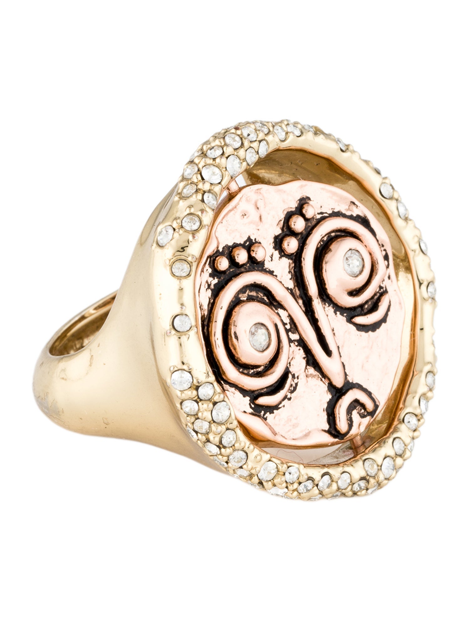 Alexis Bittar Spinning Crystal Coin Cocktail Ring