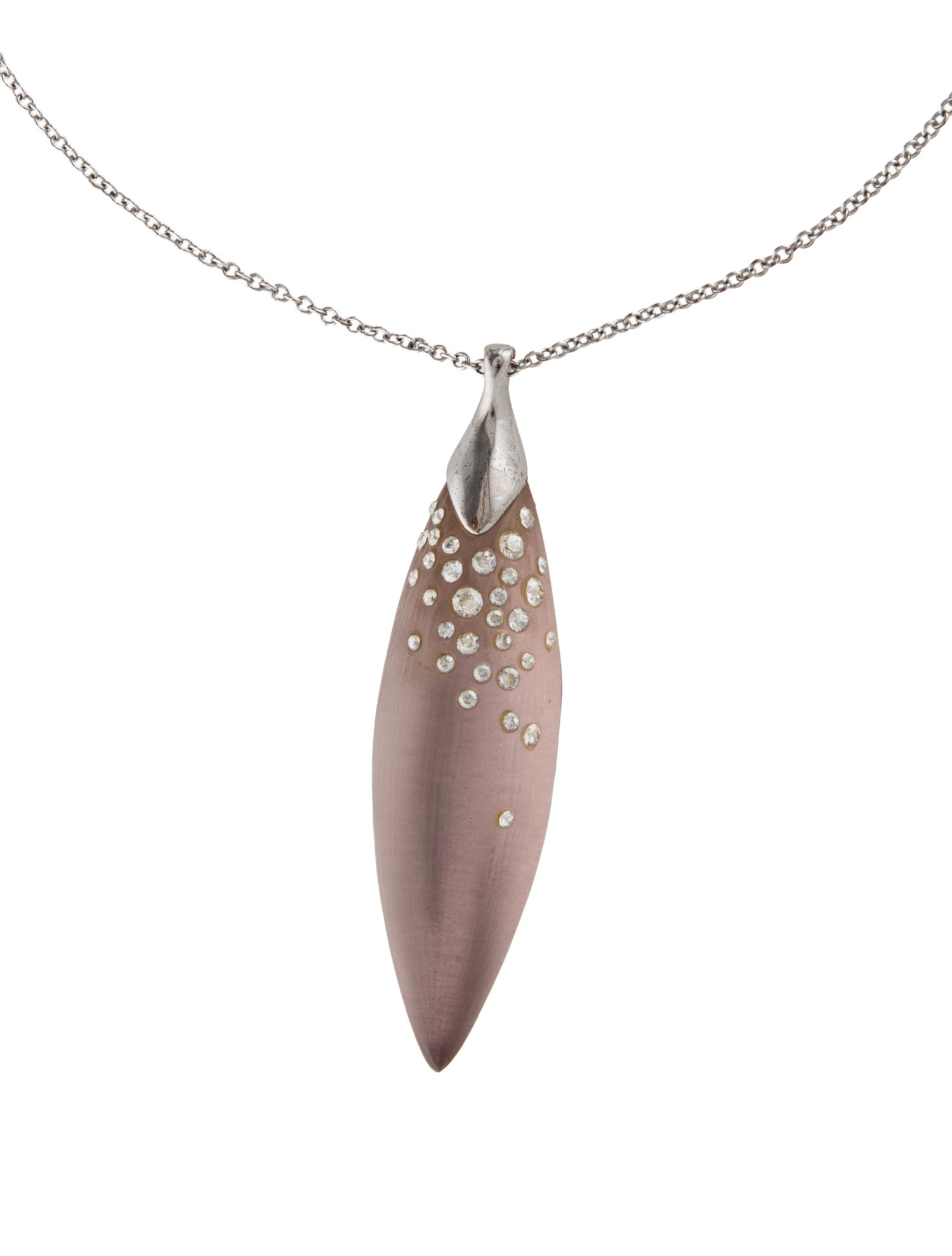 Alexis Bittar Lucite & Crystal Dust Marquis Pendant Necklace