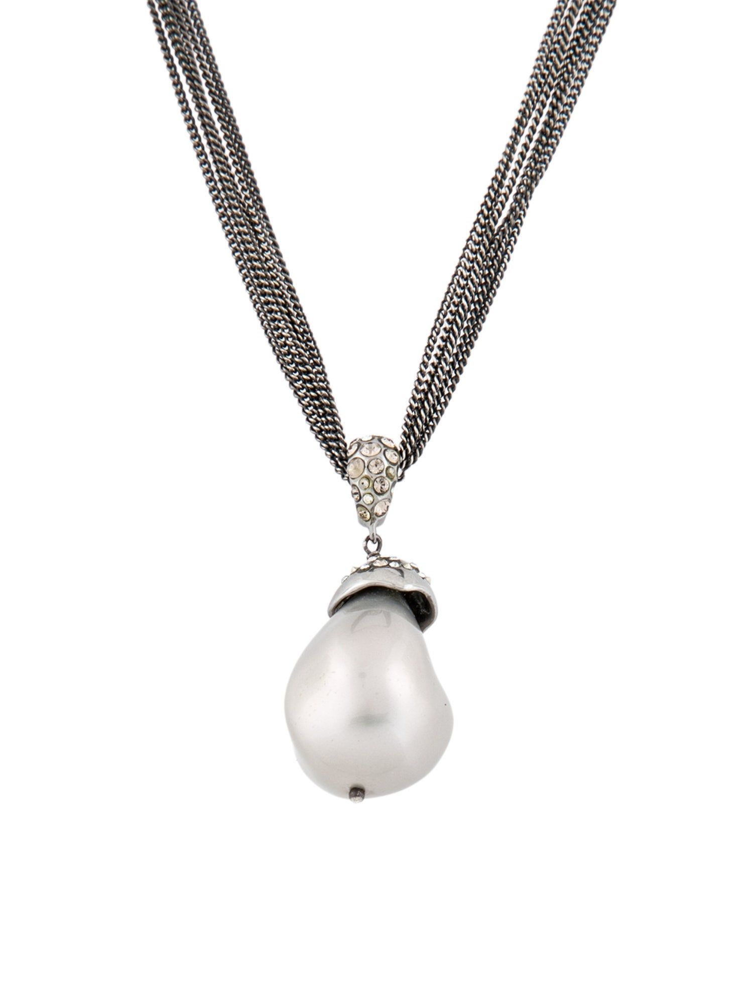 Alexis Bittar Pearl & Crystal Pendant Necklace