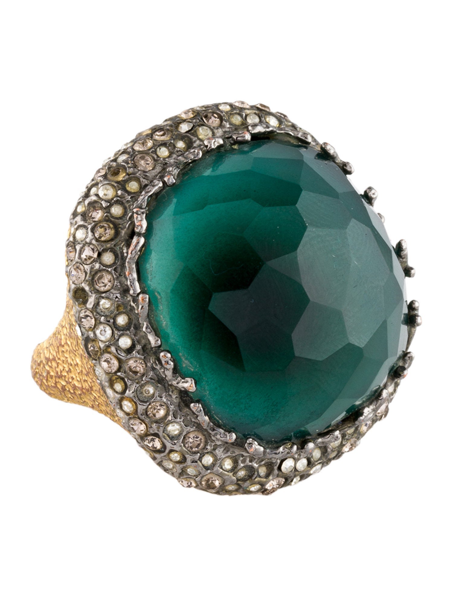 Alexis Bittar Crystal Encrusted Lucite Cocktail Ring