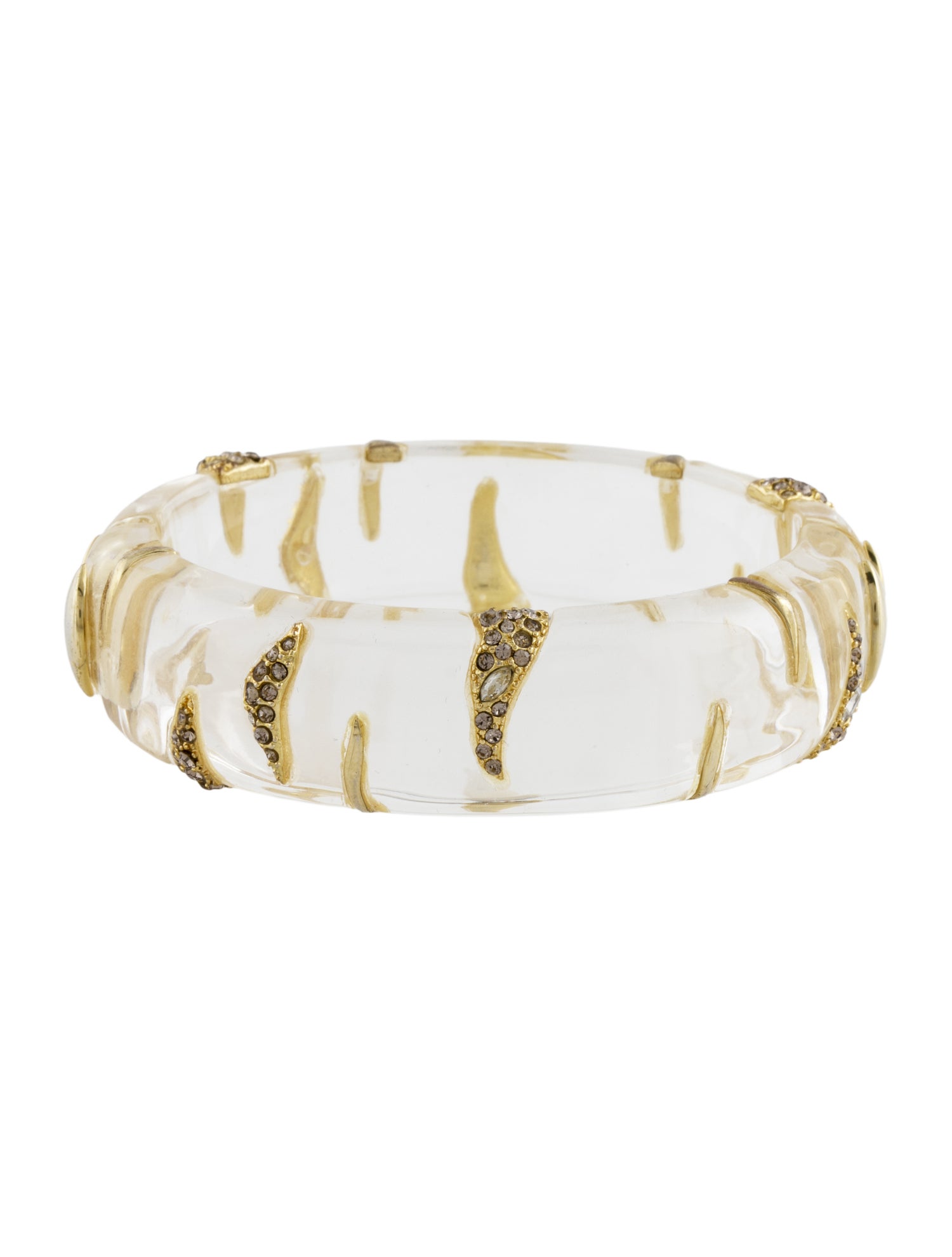 Alexis Bittar Lucite & Crystal Hinge Bangle Bracelet