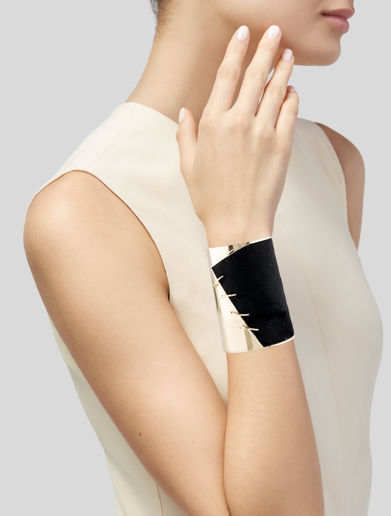 Alexis Bittar Faux Fur Cuff Bracelet