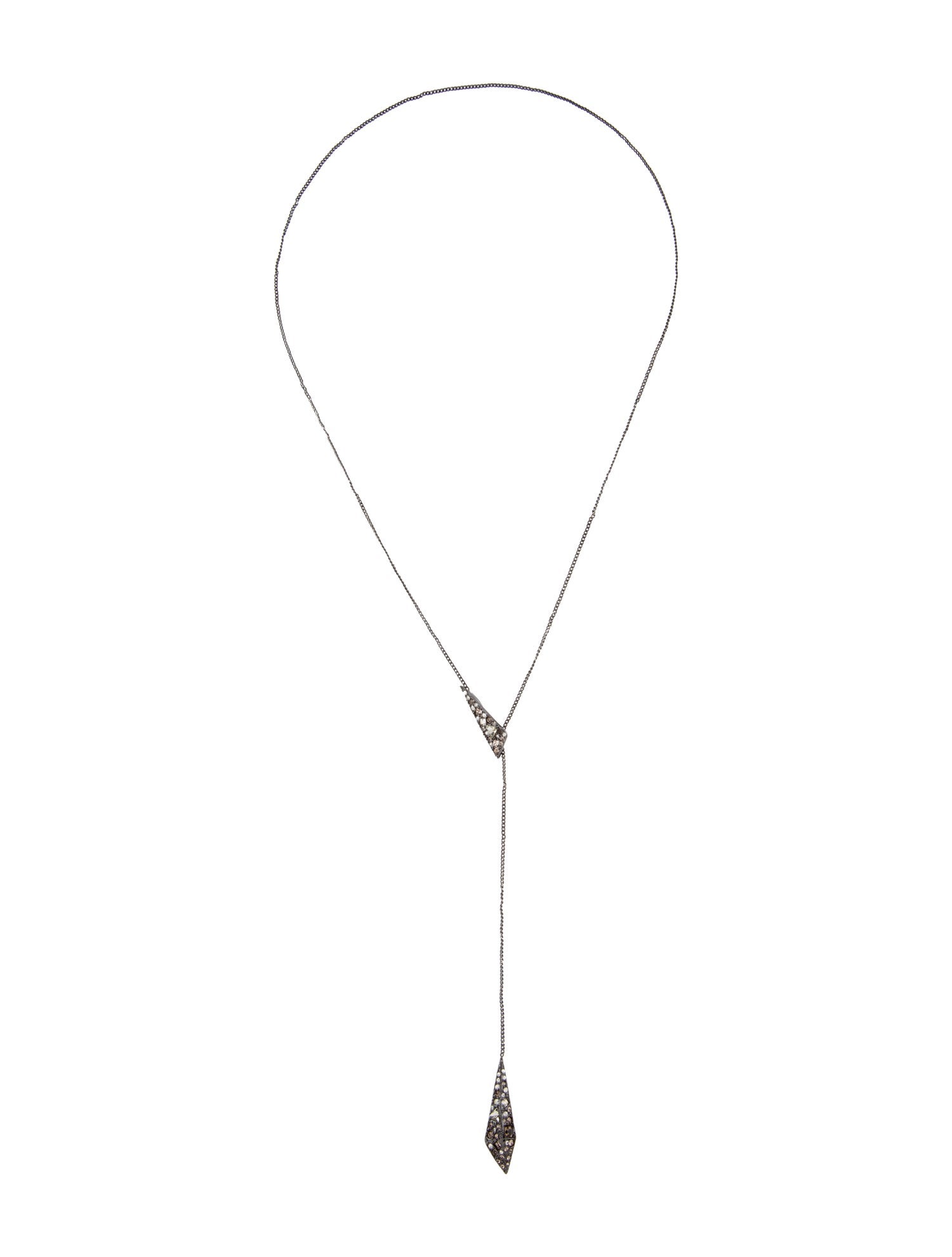Alexis Bittar Crystal Encrusted Origami Lariat Necklace