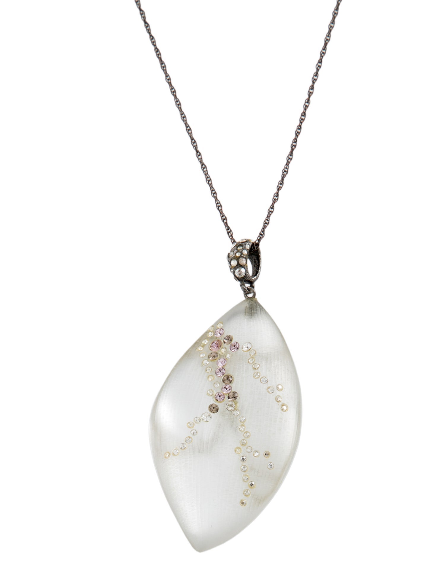Alexis Bittar Crystal & Lucite Pendant Necklace