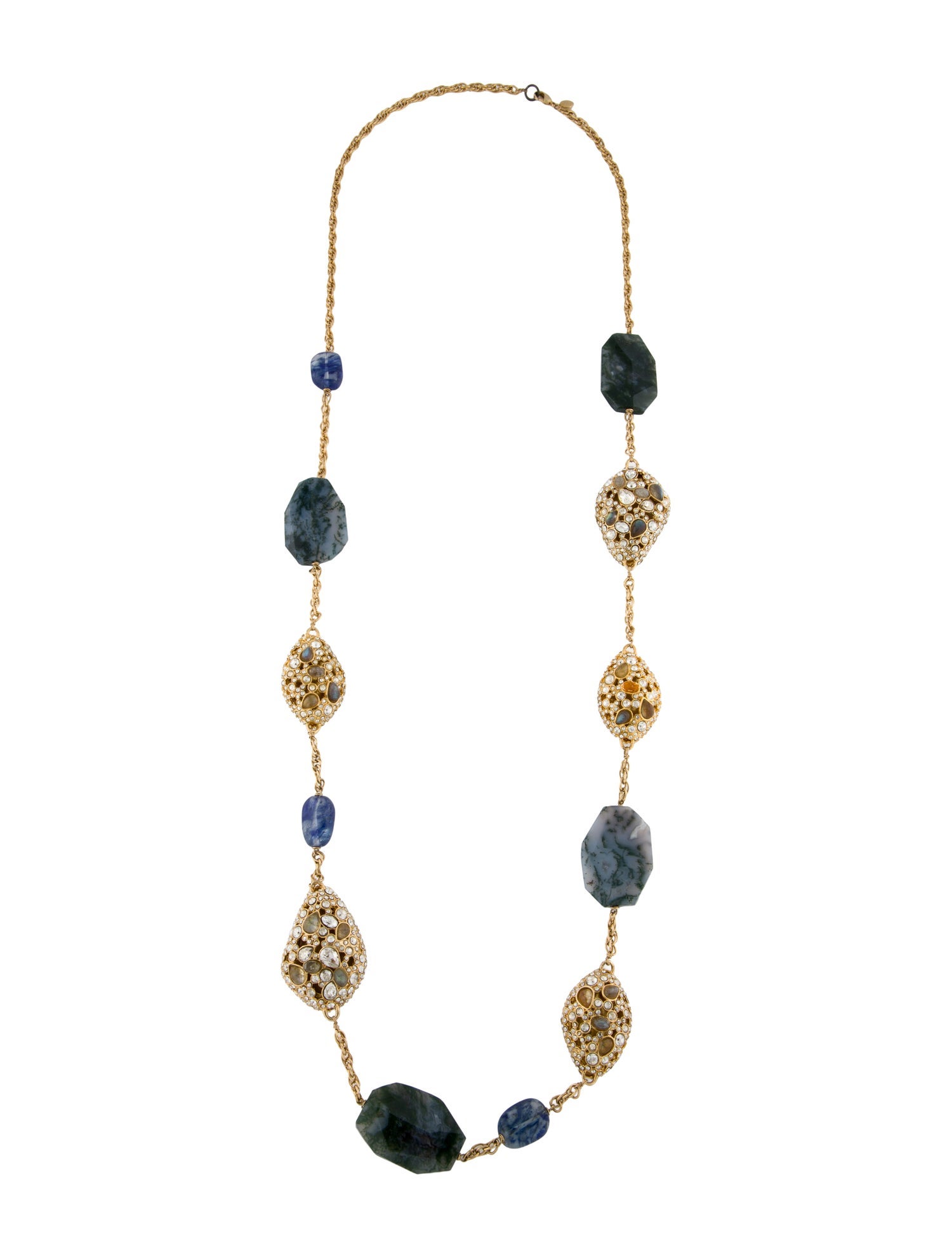 Alexis Bittar Crystal & Lucite Station Necklace