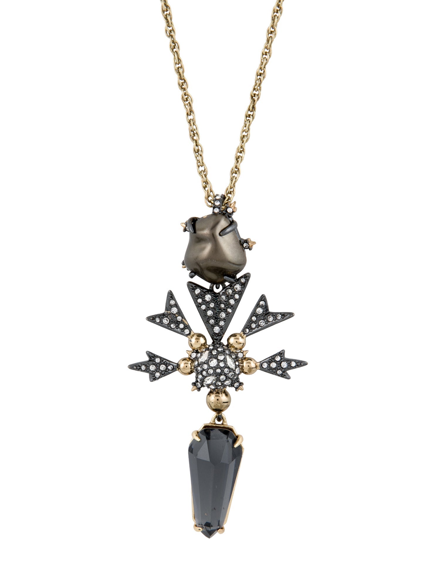 Alexis Bittar Crystal, Faux Pearl & Resin Pendant Necklace