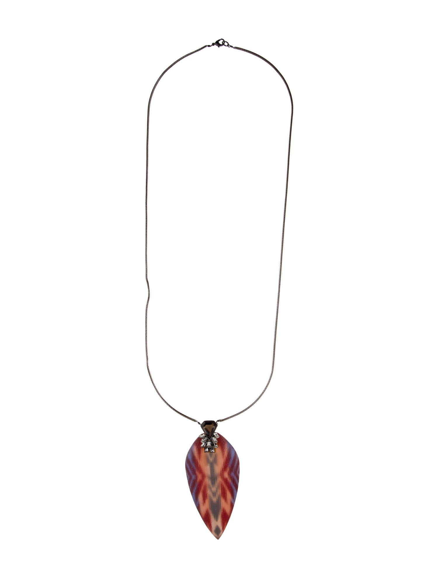 Alexis Bittar O'Keefe Lucite & Crystal Patterned Pendant Necklace