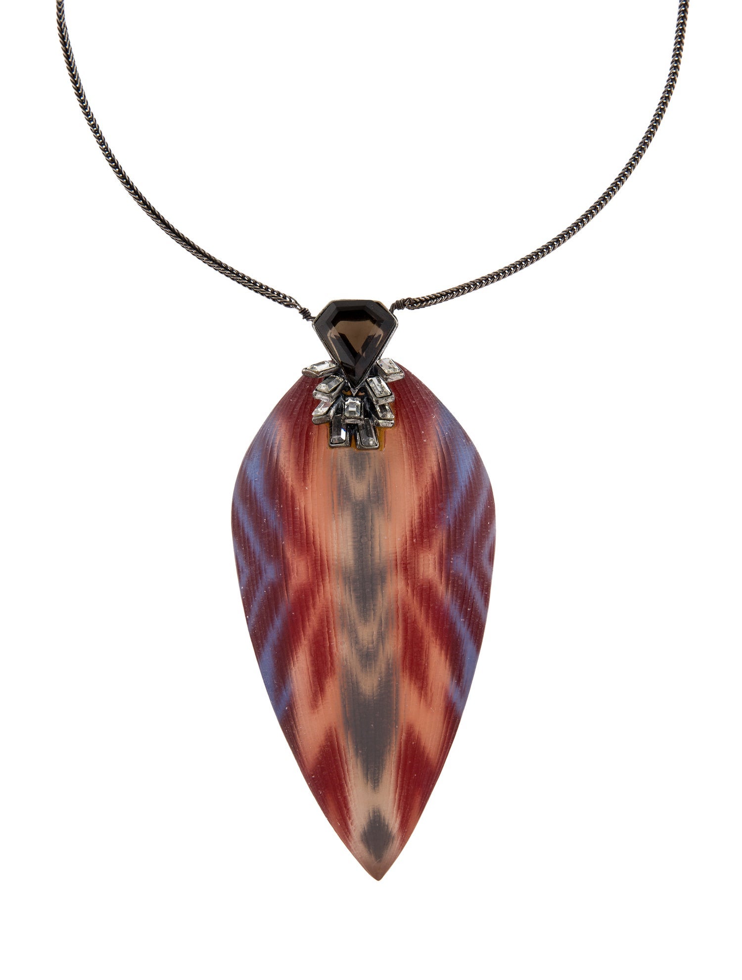 Alexis Bittar O'Keefe Lucite & Crystal Patterned Pendant Necklace