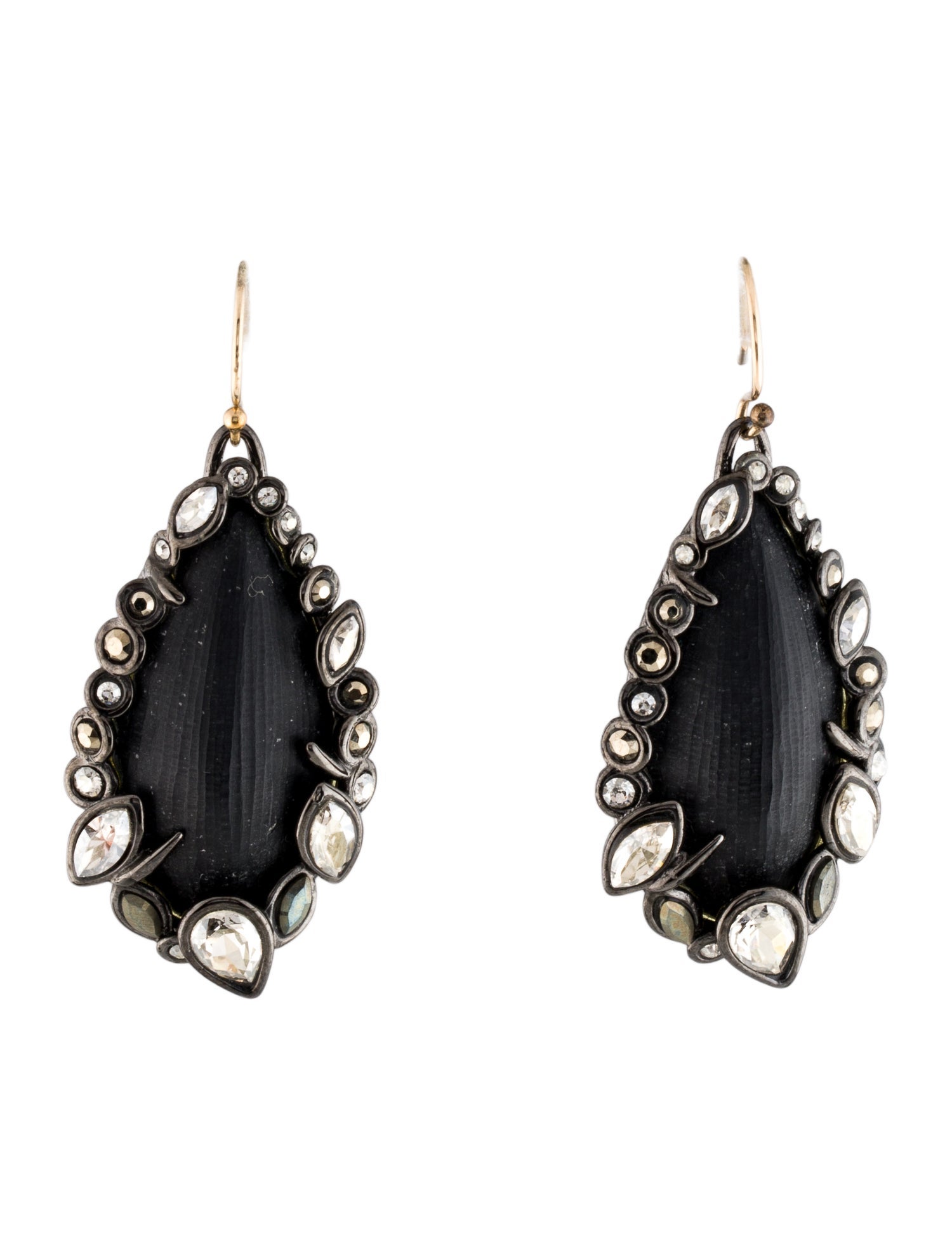Alexis Bittar Crystal & Lucite Imperial Noir Drop Earrings