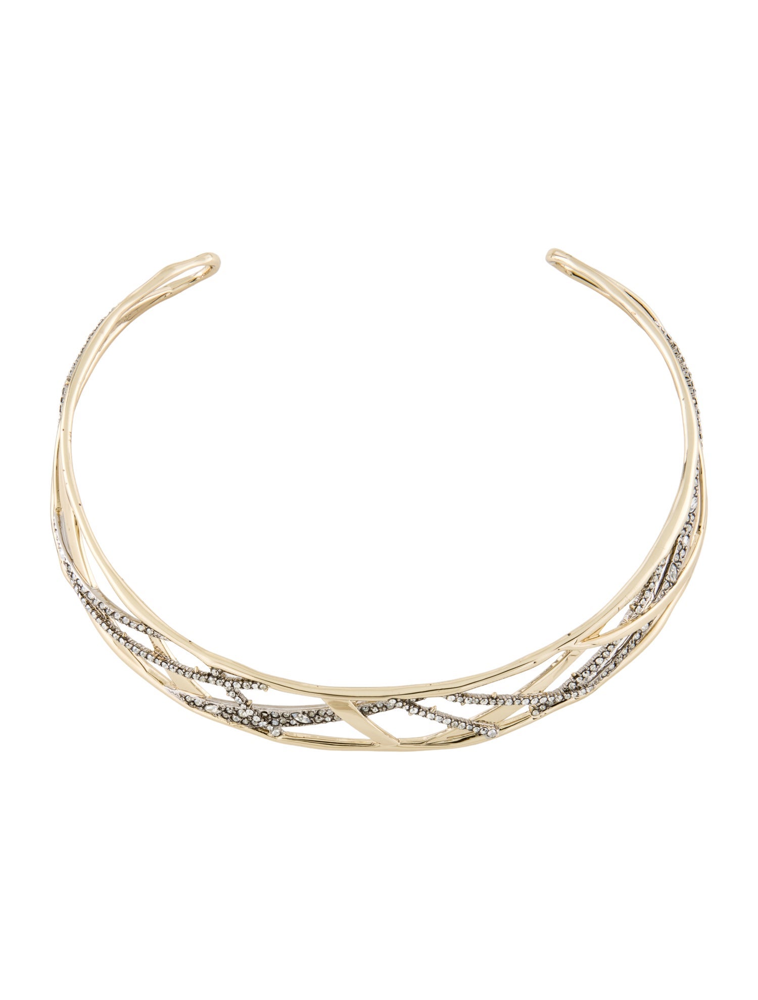 Alexis Bittar Crystal Encrusted Plaid Choker Necklace