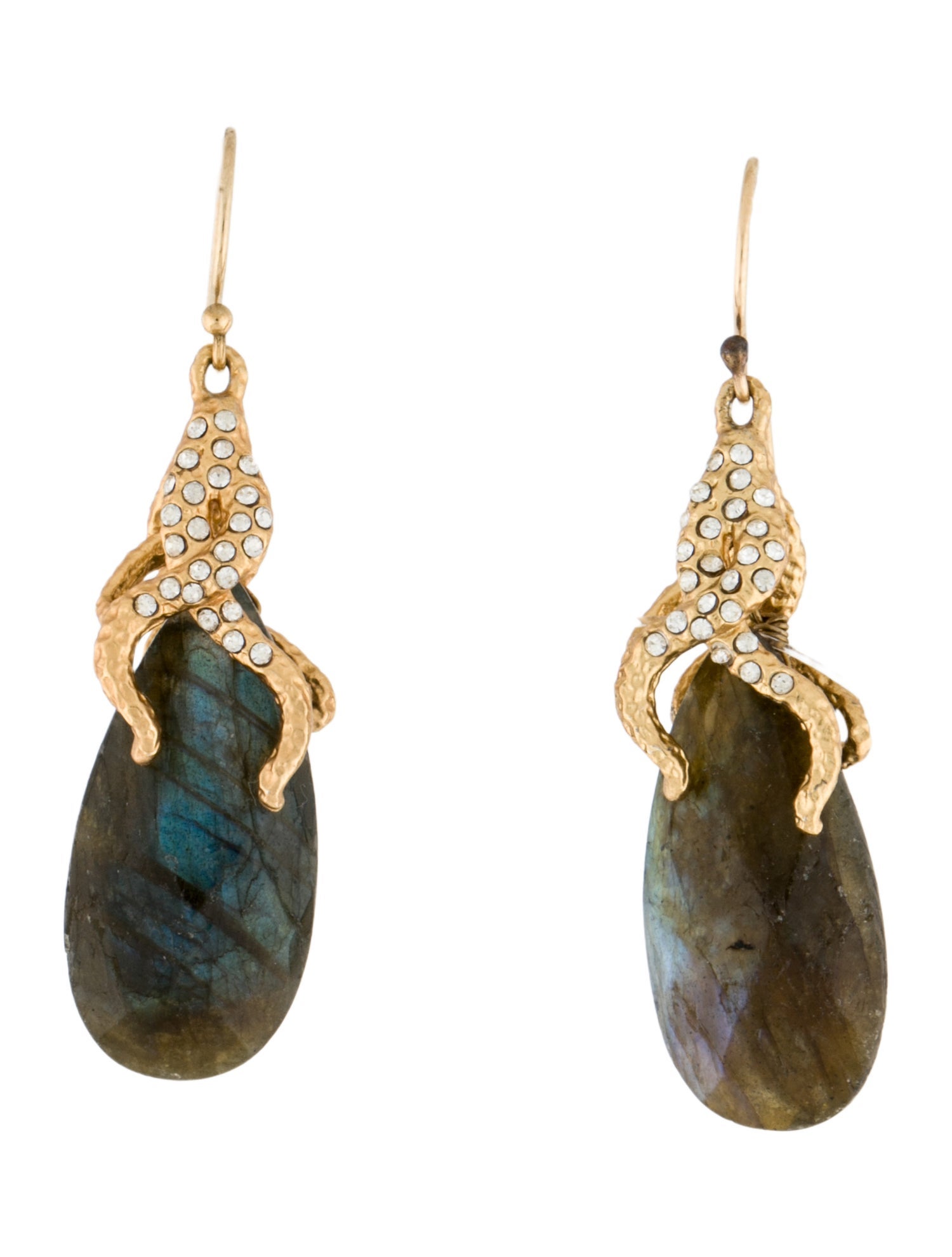 Alexis Bittar Stone & Crystal Octopus Drop Earrings