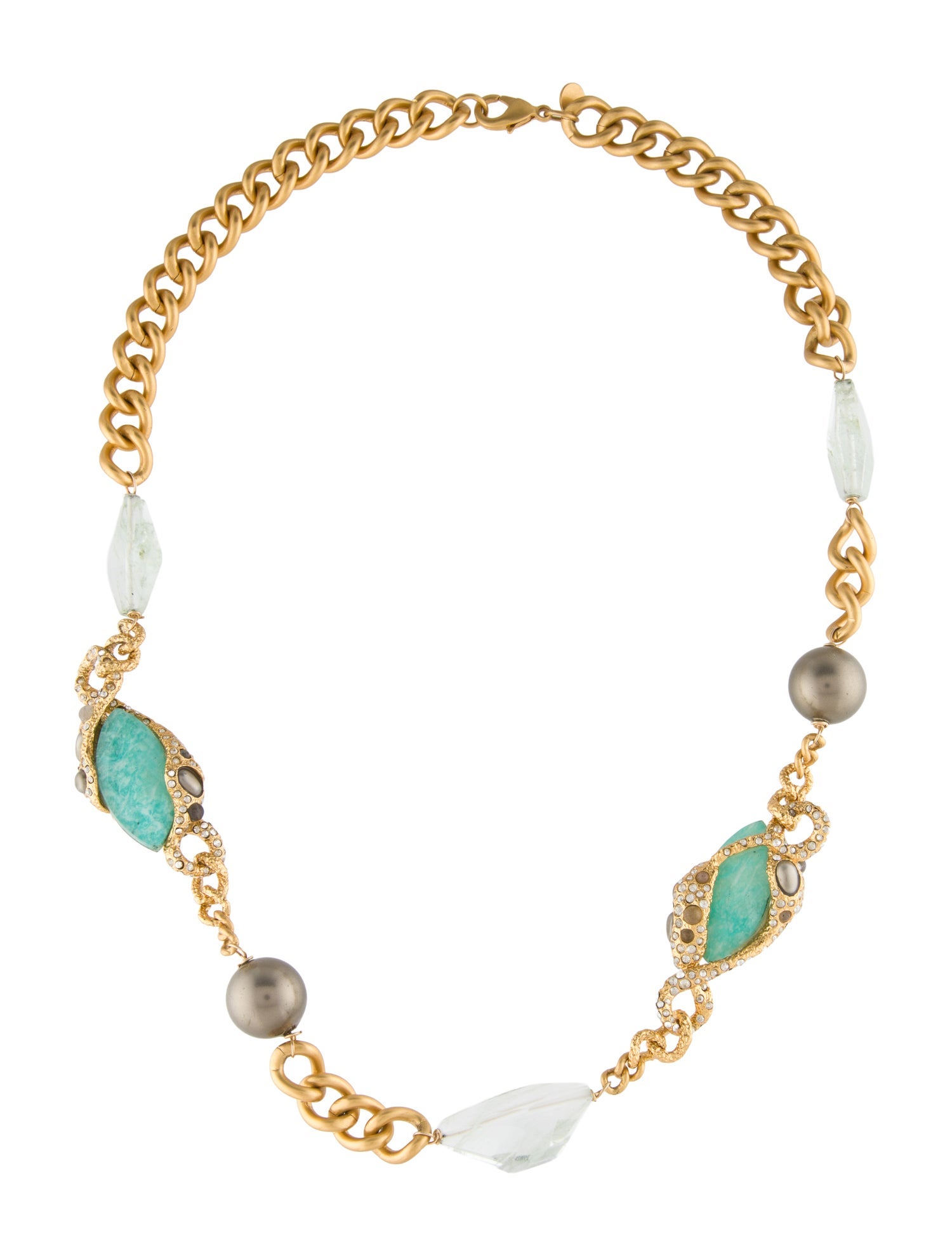 Alexis Bittar Faux Pearl & Multistone Collar Necklace