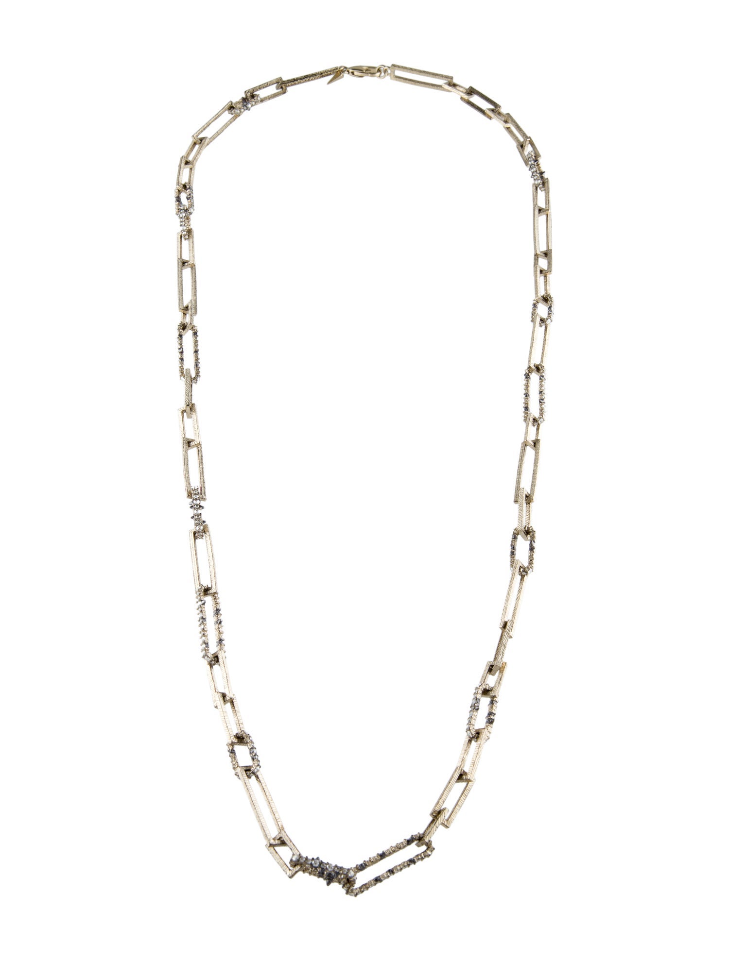 Alexis Bittar Crystal Encrusted Long Link Strand Necklace