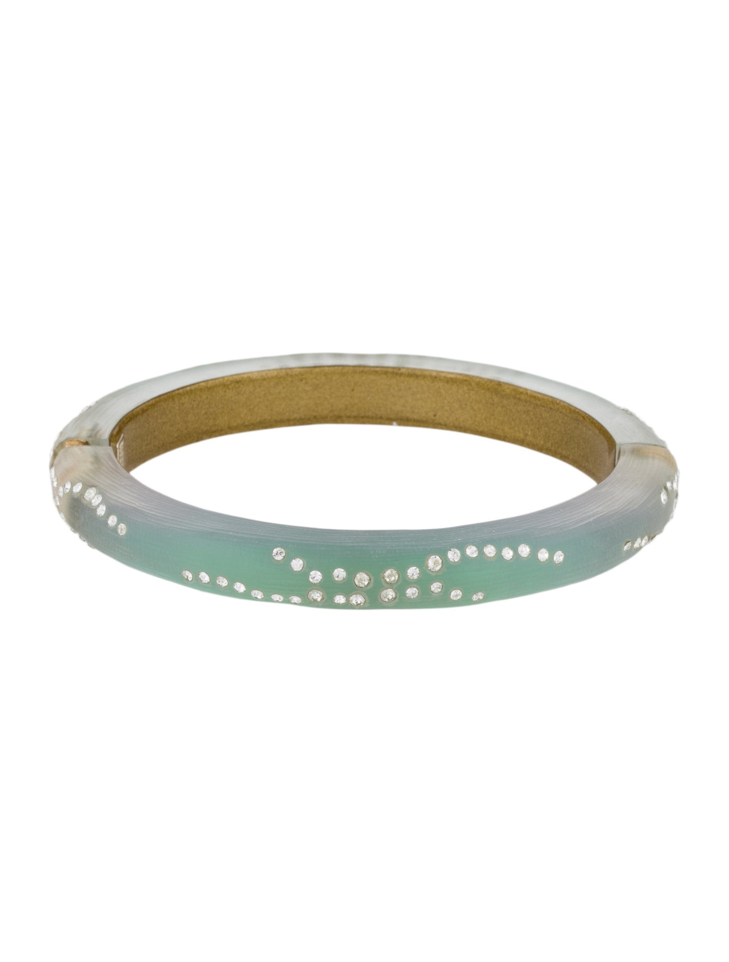 Alexis Bittar Crystal & Lucite Hinge Bangle Bracelet