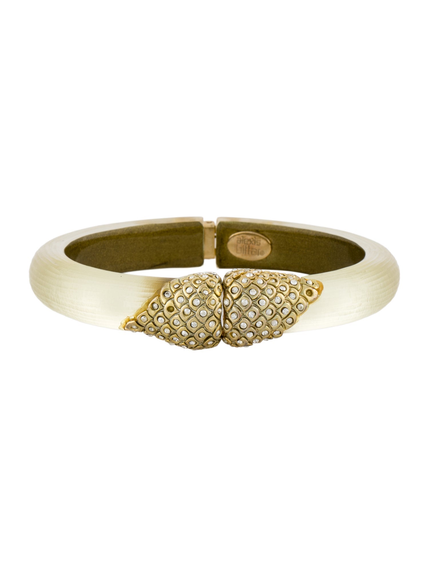 Alexis Bittar Crystal & Lucite Hinge Bangle Bracelet