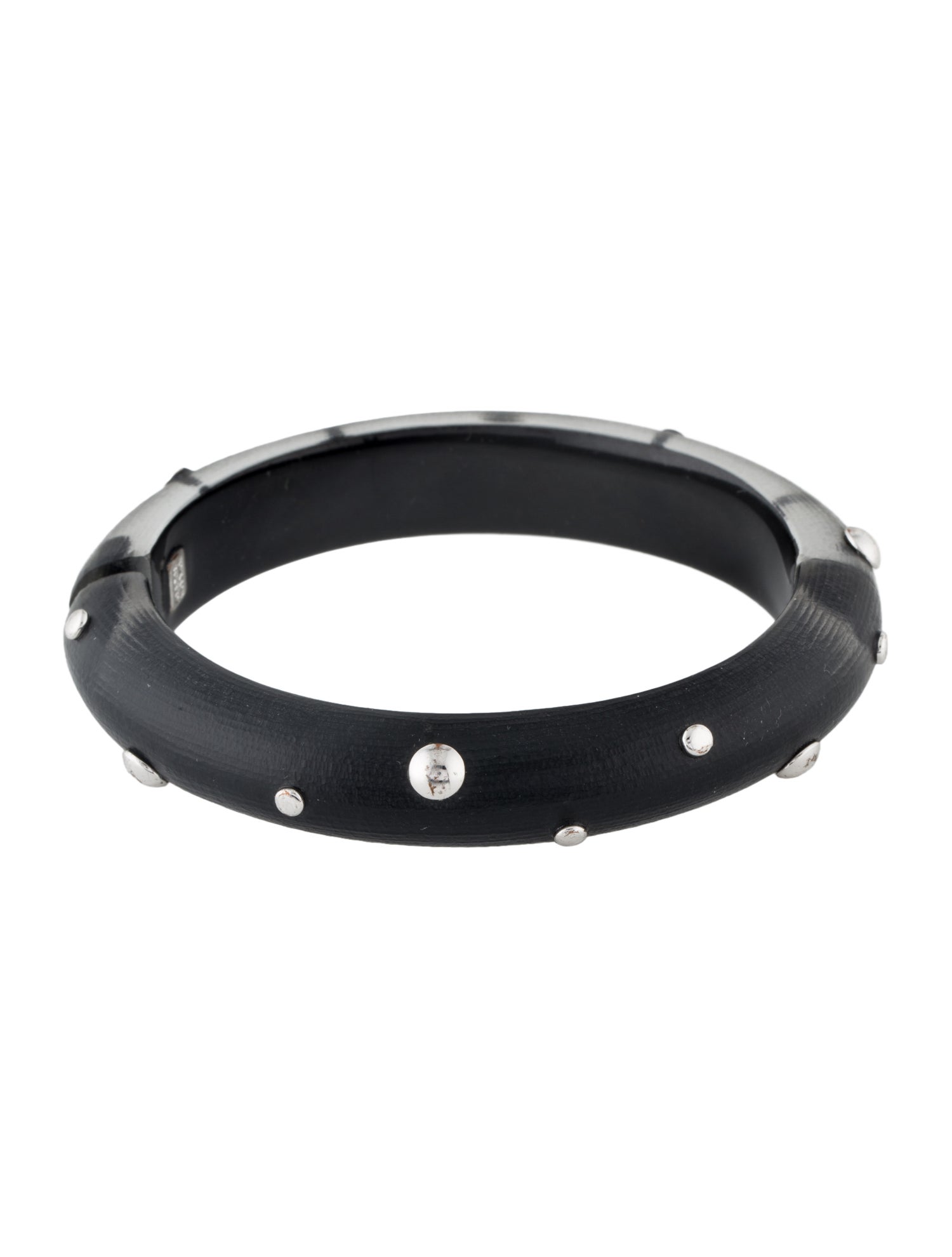 Alexis Bittar Lucite Studded Hinged Bangle Bracelet