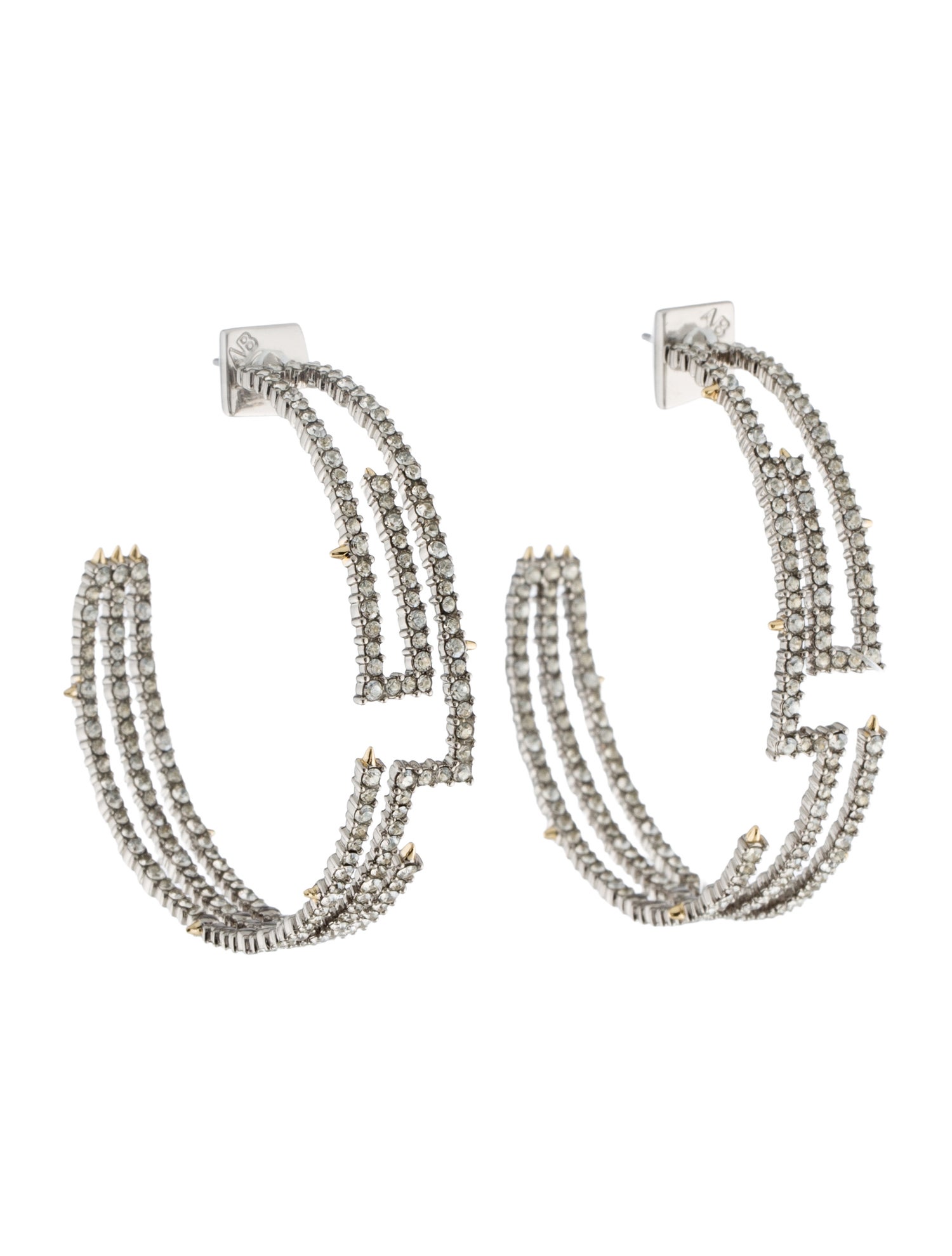 Alexis Bittar Crystal Encrusted Maze Hoop Earrings
